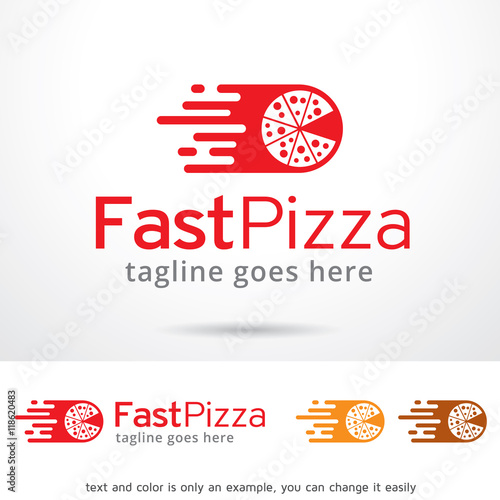 Fast Pizza Logo Template Design Vector