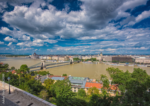 View on the city of Budapest on a sunny day