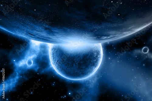 Fototapeta Naklejka Na Ścianę i Meble -  3D abstract space scene