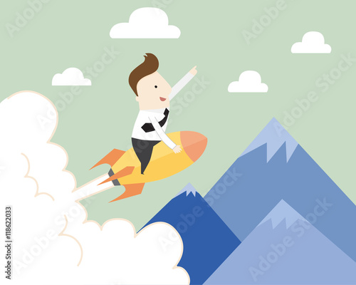 Start up for success in your life ,vector illustration cartoon