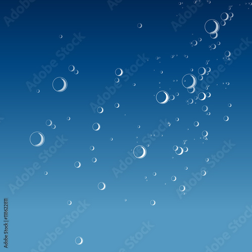 Underwater background with bubbles. Air bubbles.