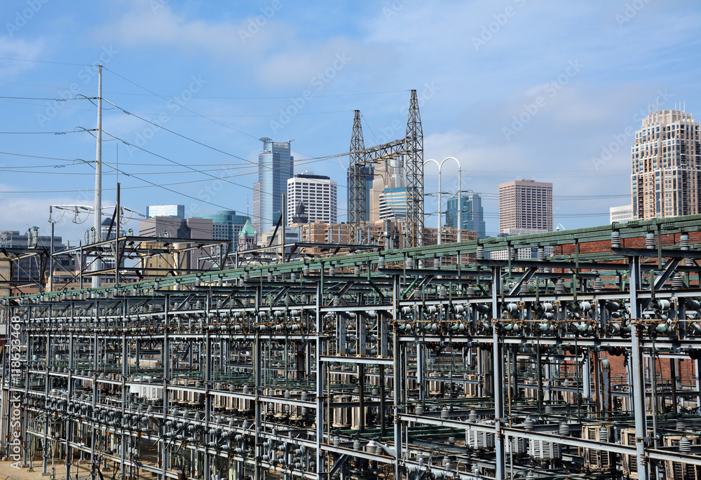 Elektrizitätswerk in einer US-Stadt Elektrizitätswerk in einer US-Stadt