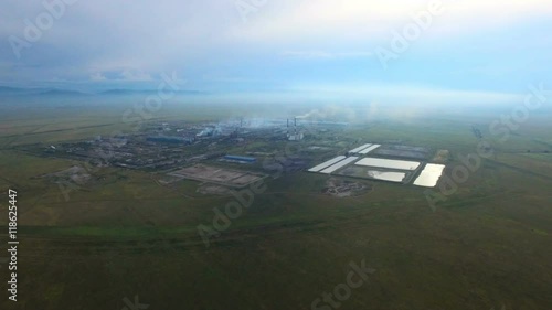 Aerial shot Industrial area Aldel Aluminum smelter photo
