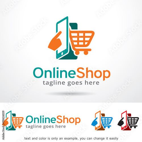 Online Shop Logo Template Design Vector