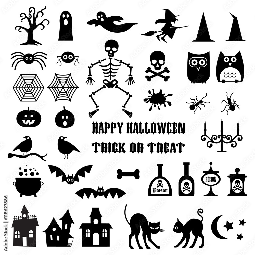 Halloween Icon Silhouettes Clipart Halloween Icon Silhouettes Clipart
