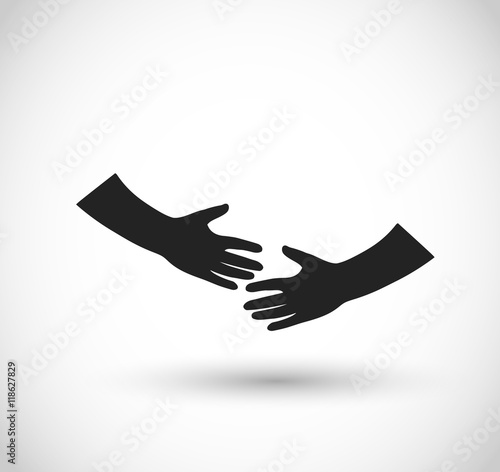 Two hands icon vector