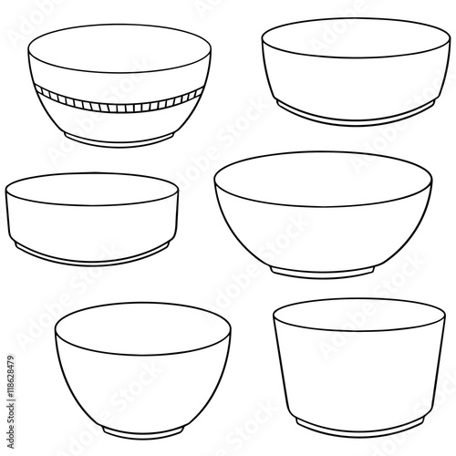 vector set of bowl