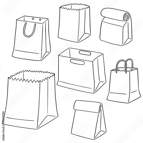 vector set of paper bag