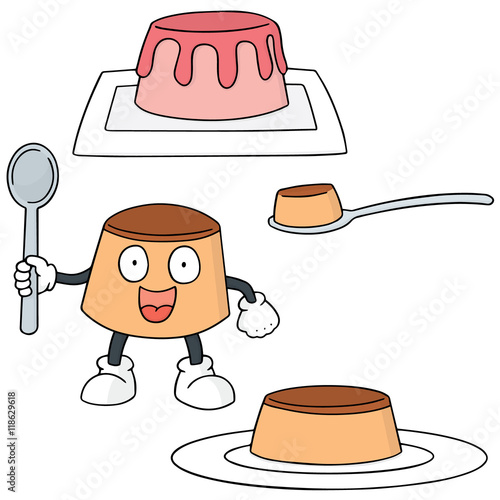 vector set of pudding