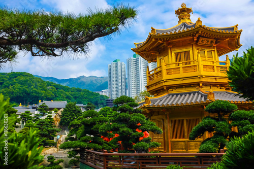 Golden pagoda in Nan Lian Garden This is a government public par