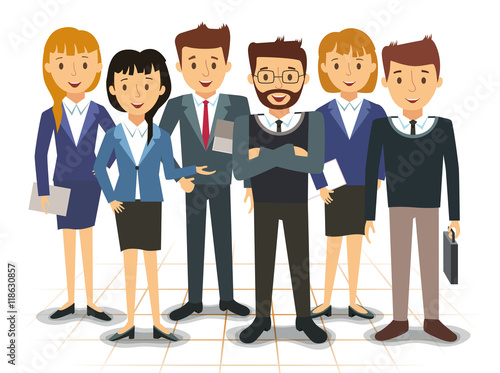 Business team of employees vector illustration