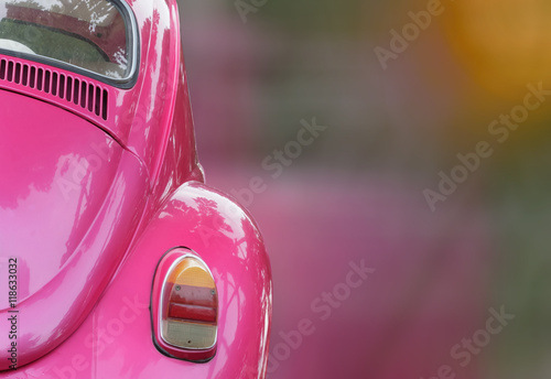pink vintage car