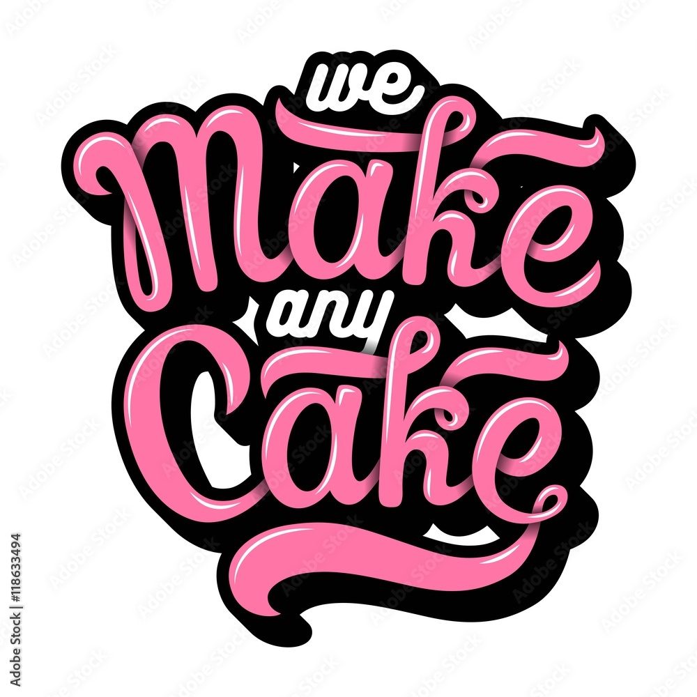 Hand drawn bakery lettering in calligraphy style Hand drawn bakery lettering in calligraphy style