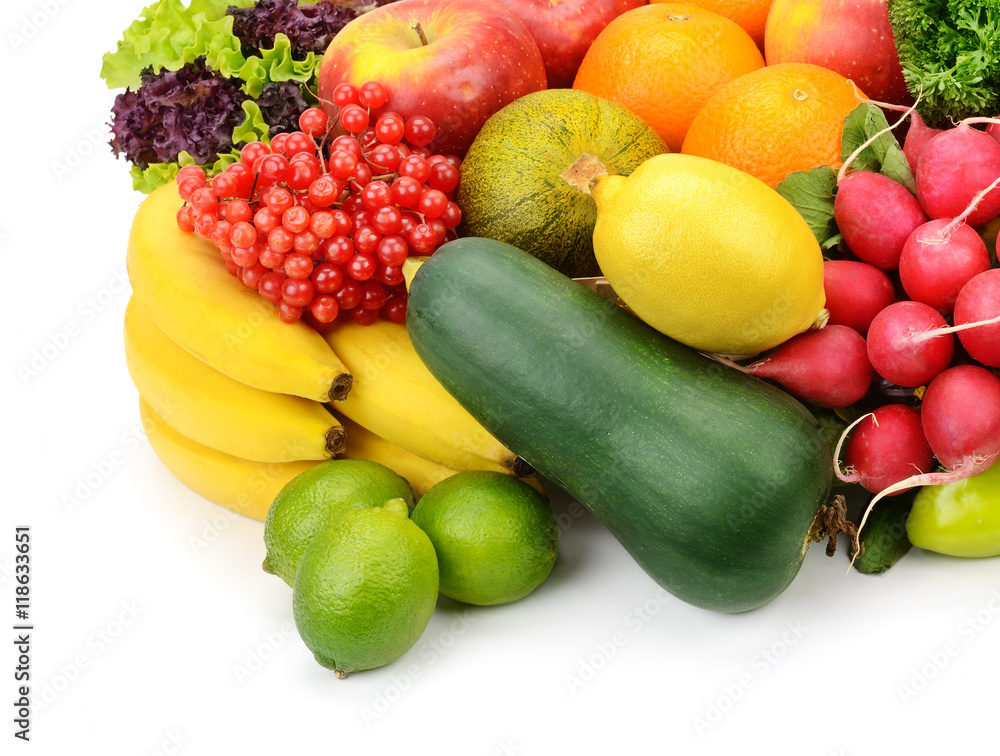 fruits and vegetables isolated on white background fruits and vegetables isolated on white background
