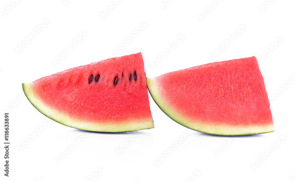 Fresh watermelon slice isolated on white background. Fresh watermelon slice isolated on white background.
