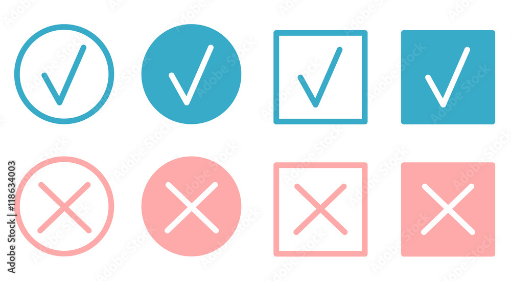 check marks and crosses flat buttons vector set
check marks and crosses flat buttons vector set