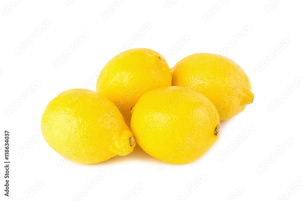 Yellow ripe lemon isolated on a white Yellow ripe lemon isolated on a white