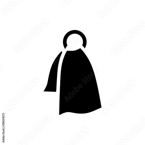 Ring shaped towel holder with towel icon in simple style on a white background