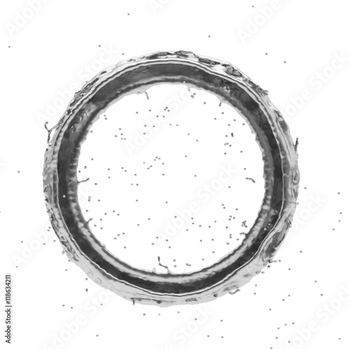 silver splash radial 3d rendering