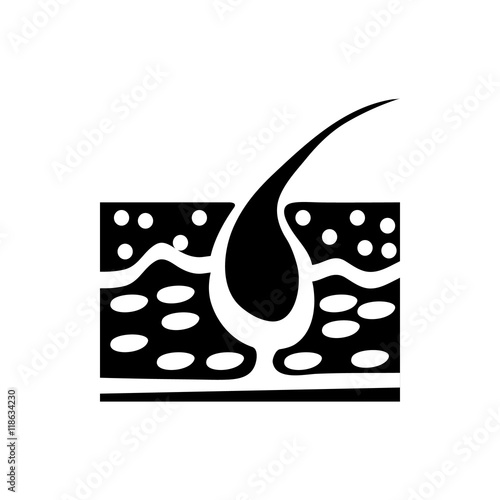Hair follicle icon in simple style on a white background