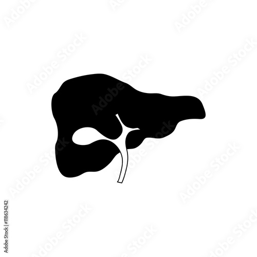Human liver icon in simple style on a white background