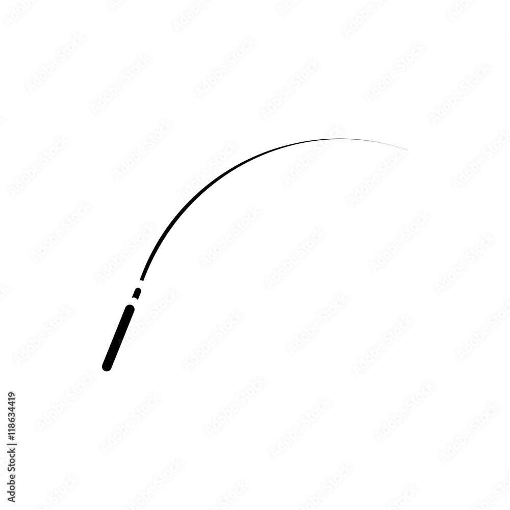 Fishing rod icon in simple style on a white background Stock Vector