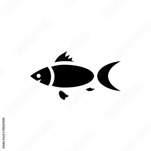 Fish icon in simple style on a white background