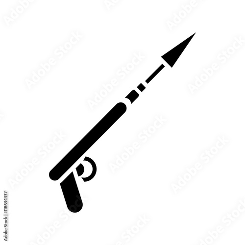 Underwater fishing speargun icon in simple style on a white background