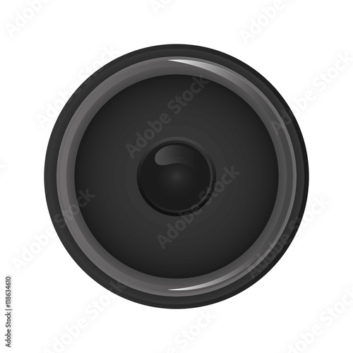 flat design music speaker icon vector illustration