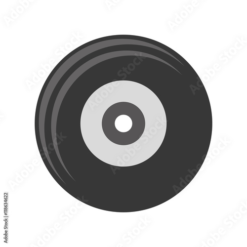 flat design vinyl record icon vector illustration