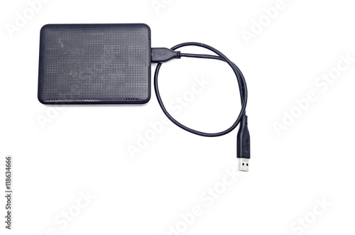 0ld External hard disk isolated on white background