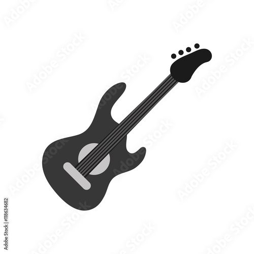flat design electric guitar icon vector illustration
