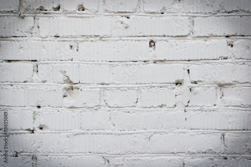 background of white brick wall of building