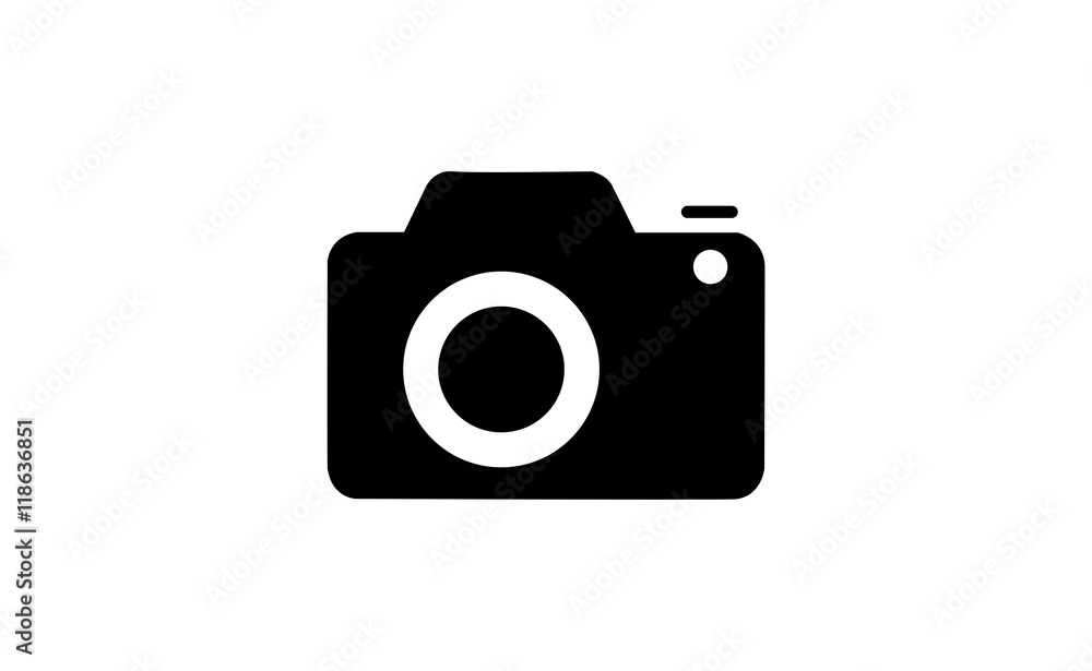 Vector modern camera icon on white background