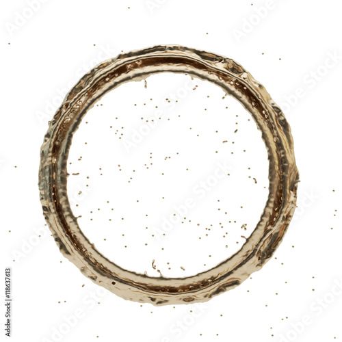 golden splash radial 3d rendering