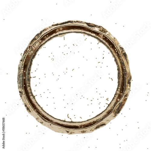 golden splash radial 3d rendering