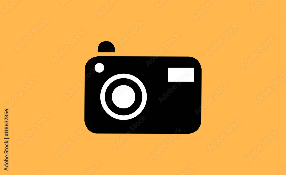 Vector simple photo icon on flat background Vector simple photo icon on flat background