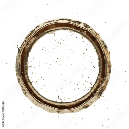 golden splash radial 3d rendering