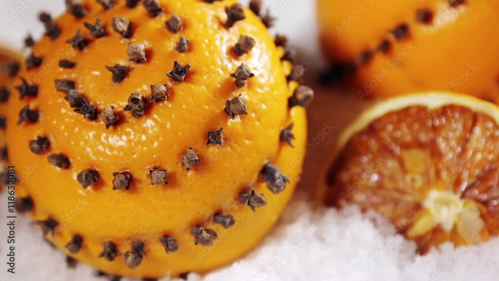 dried orange slices and oranges with cloves dried orange slices and oranges with cloves