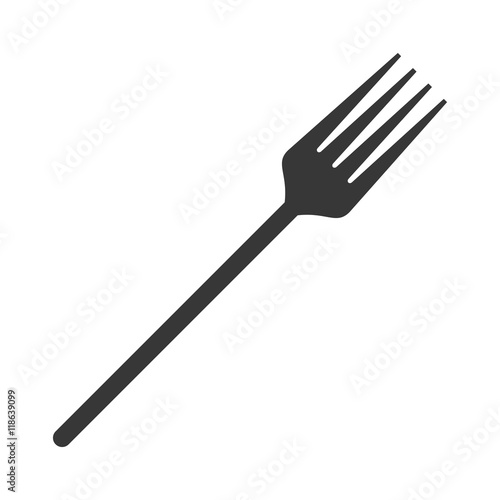 flat design single fork icon vector illustration