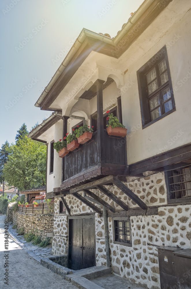 Traditional houses in Melnik, Bulgaria.City of Melnik, a small town in southwest Bulgaria, in Pirin Mountains famous with its traditional architecture and local wine.