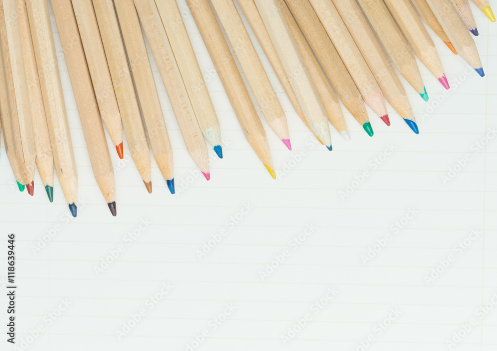 Obraz premium colored pencils on white paper
