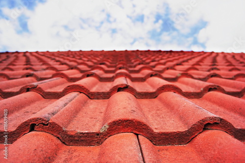 Red Roof and Sky.(Focus on Roof)
