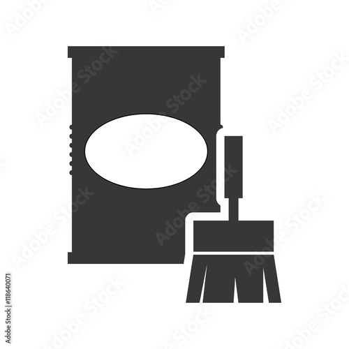 paint can tool repair construction silhouette icon. Flat and Isolated
