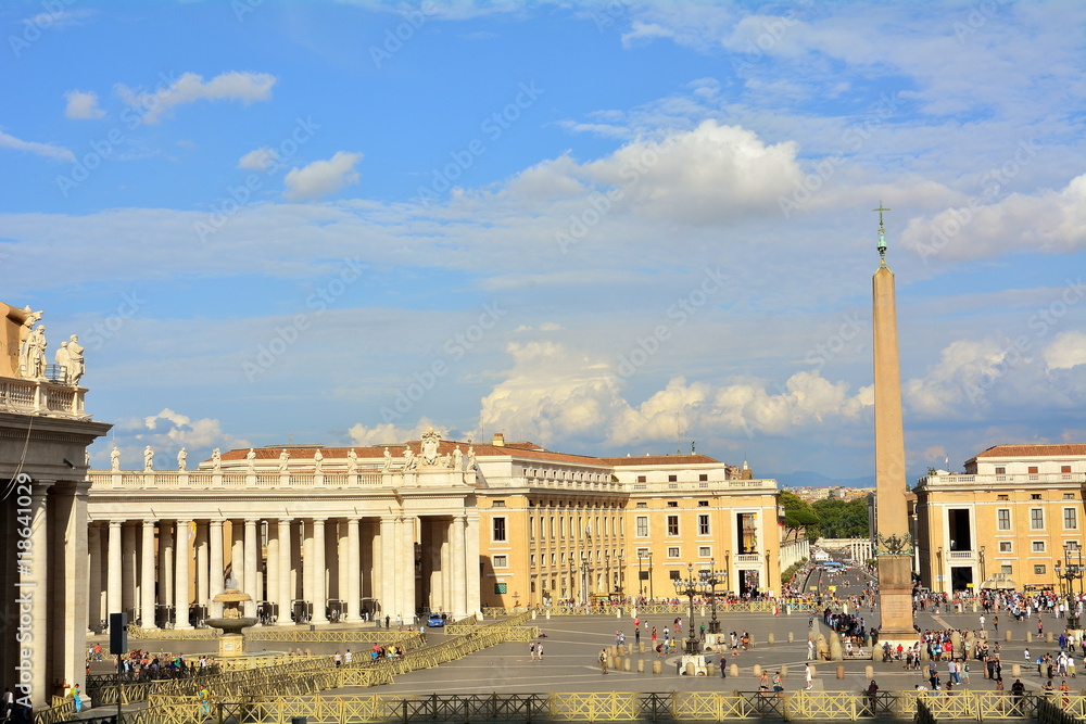 Vatican square in Rome with its most important monuments.