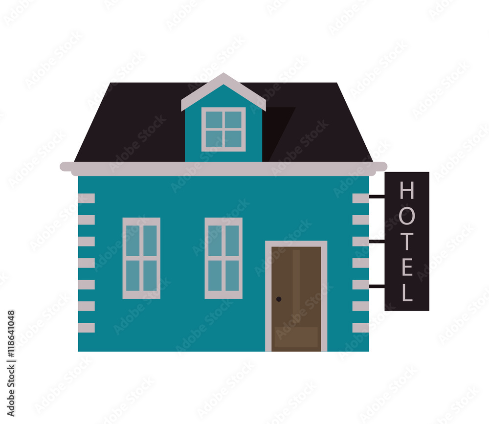 flat design pretty house hotel icon vector illustration flat design pretty house hotel icon vector illustration
