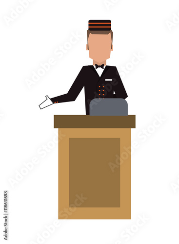flat design bellboy or bellhop icon vector illustration
