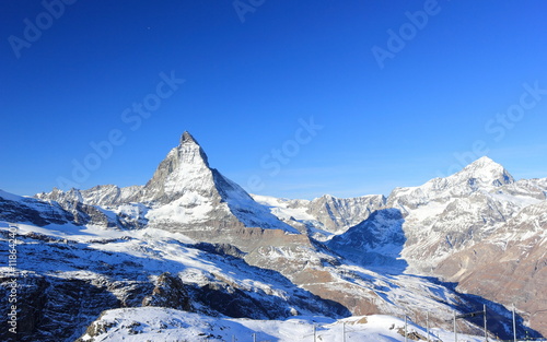 The East Face of the Matterhorn. The Alps, Switzerland. © eugen_z