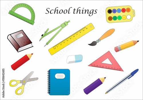 School things used by primary by children but also by teachers