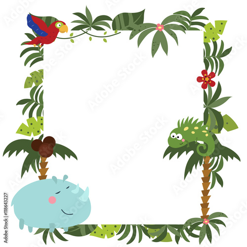 Frame with African animals